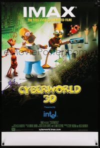 9m211 CYBERWORLD DS 1sh '00 Homer Simpson & Antz, IMAX 3-D, characters in theater!