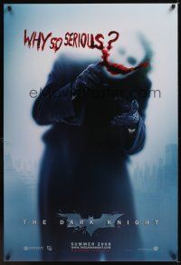 9m216 DARK KNIGHT teaser DS 1sh '08 Heath Ledger as the Joker, why so serious?