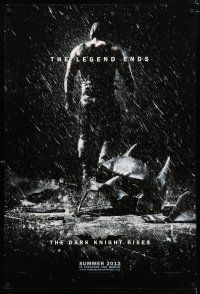 9m219 DARK KNIGHT RISES teaser DS 1sh '12 Tom Hardy as Bane, cool image of broken mask in the rain!