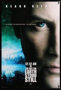 9m227 DAY THE EARTH STOOD STILL style B int'l teaser DS 1sh '08 super close up of Keanu Reeves!