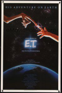 9m255 E.T. THE EXTRA TERRESTRIAL 1sh '82 Drew Barrymore, Steven Spielberg classic, Alvin art!