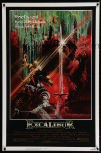 9m270 EXCALIBUR 1sh R80s John Boorman, cool medieval fantasy sword artwork by Bob Peak!