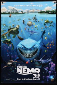 9m295 FINDING NEMO advance DS 1sh R12 Disney & Pixar animated fish movie, cool image of cast!