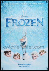 9m314 FROZEN advance DS 1sh '13 voices of Kristen Bell, Alan Tudyk, cool image of snowman!