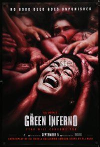 9m350 GREEN INFERNO teaser DS 1sh '13 Eli Roth jungle horror, no good deed goes unpunished!