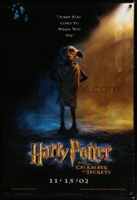 9m362 HARRY POTTER & THE CHAMBER OF SECRETS teaser DS 1sh '02 Dobby has come to warn you!