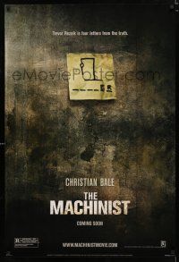 9m480 MACHINIST style A teaser 1sh '04 Jennifer Jason Leigh, Christian Bale, 4 letters from truth!