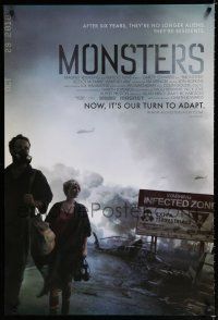 9m524 MONSTERS advance DS 1sh '10 Gareth Edwards, cool image of Whitney Able, Scoot McNairy!