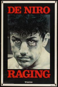 9m621 RAGING BULL teaser 1sh '80 Martin Scorsese, classic close up boxing image of Robert De Niro!