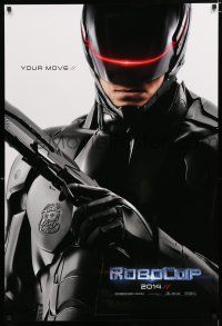 9m643 ROBOCOP teaser DS 1sh '14 cool close-up of Joel Kinnaman in the title role, your move!