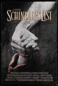 9m666 SCHINDLER'S LIST DS 1sh '93 Steven Spielberg World War II classic, Best Picture winner!