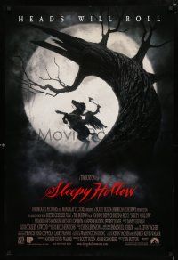 9m691 SLEEPY HOLLOW int'l DS 1sh '99 directed by Tim Burton, cool image of headless horseman!