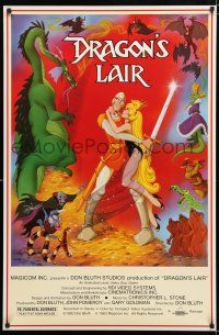 9m252 DRAGON'S LAIR special 27x41 '83 Dragon's Lair, cool Don Bluth animated fantasy game!