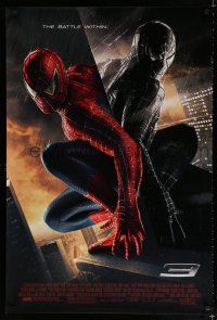 9m707 SPIDER-MAN 3 textured within style DS 1sh '07 image of Tobey Maguire in red & black costumes!