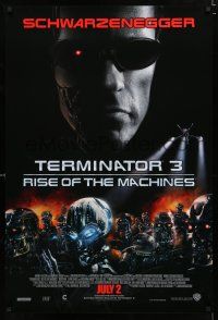 9m750 TERMINATOR 3 int'l advance 1sh '03 Arnold Schwarzenegger, creepy image of killer robots!