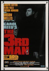 9m760 THIRD MAN 1sh R99 cool image of Orson Welles in doorway in classic film noir!