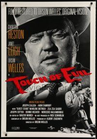 9m778 TOUCH OF EVIL heavy stock 1sh R98 close-up of Orson Welles, Charlton Heston & Janet Leigh!
