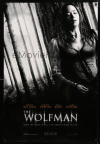9m832 WOLFMAN teaser DS 1sh '10 cool image of Emily Blunt in forest!