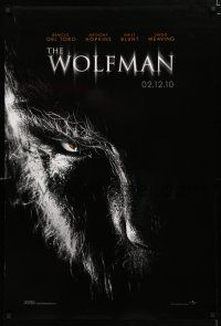 9m831 WOLFMAN teaser DS 1sh '10 cool image of Benicio Del Toro as monster in title role!