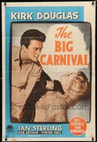 9r110 ACE IN THE HOLE Aust 1sh '51 Billy Wilder, art of Kirk Douglas choking Jan Sterling!