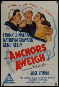 9r113 ANCHORS AWEIGH Aust 1sh R50s art of sailors Frank Sinatra & Gene Kelly with Kathryn Grayson!