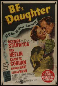 9r116 B.F.'S DAUGHTER Aust 1sh '48 romantic c/u of Barbara Stanwyck & Van Heflin, Charles Coburn!