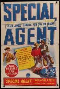 9r194 SPECIAL AGENT Aust 1sh '49 detective William Eythe must stop train robber George Reeves!
