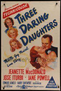 9r204 THREE DARING DAUGHTERS Aust 1sh '48 Jeanette MacDonald, Jane Powell, Jose Iturbi, MGM musical!
