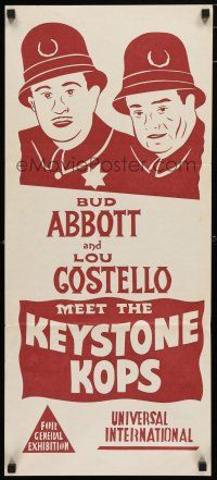 9r844 ABBOTT & COSTELLO MEET THE KEYSTONE KOPS Aust daybill R60s Bud & Lou in movies' maddest days