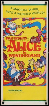 9r846 ALICE IN WONDERLAND Aust daybill R74 Walt Disney Lewis Carroll classic, cool psychedelic art