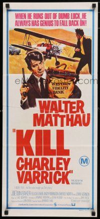 9r880 CHARLEY VARRICK Aust daybill '73 Walter Matthau in Don Siegel crime classic!