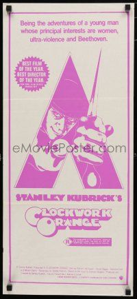 9r883 CLOCKWORK ORANGE Aust daybill R70s Kubrick classic, Philip Castle art of Malcolm McDowell!