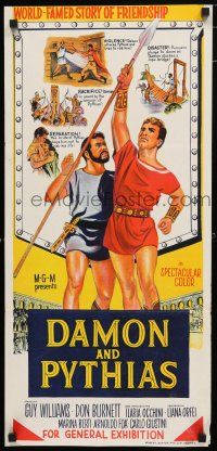 9r890 DAMON & PYTHIAS Aust daybill '62 Il Tiranno di Siracusa,world-famed story of friendship & fury