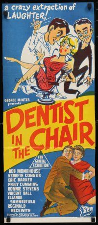 9r896 DENTIST IN THE CHAIR Aust daybill '60 the Carry On Gang, Kenneth Connor, Peggy Cummins!