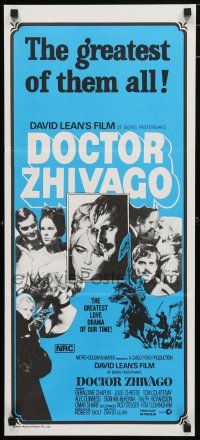9r901 DOCTOR ZHIVAGO Aust daybill R70s Omar Sharif, Julie Christie, David Lean English epic!