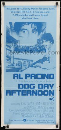 9r902 DOG DAY AFTERNOON Aust daybill '75 Al Pacino, Sidney Lumet bank robbery crime classic!