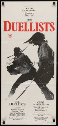9r907 DUELLISTS Aust daybill '77 Ridley Scott, Keith Carradine, Harvey Keitel, cool fencing image!