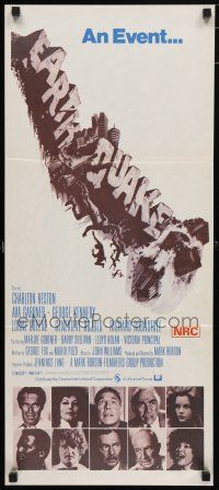 9r910 EARTHQUAKE Aust daybill '74 Charlton Heston, Ava Gardner, Joseph Smith disaster title art!