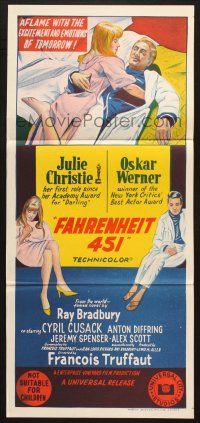 9r915 FAHRENHEIT 451 Aust daybill '67 Francois Truffaut, Ray Bradbury, Christie, Werner, different