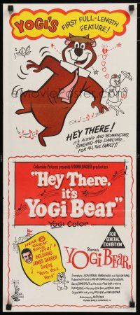 9r951 HEY THERE IT'S YOGI BEAR Aust daybill '64 Hanna-Barbera, Yogi's first full-length feature!