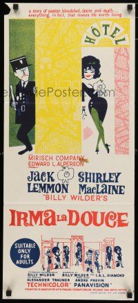 9r965 IRMA LA DOUCE Aust daybill '63 Billy Wilder, wacky Jack Lemmon, Shirley MacLaine!