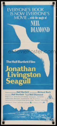 9r972 JONATHAN LIVINGSTON SEAGULL Aust daybill '73 great bird image, from Richard Bach's book!