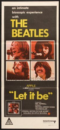 9r976 LET IT BE Aust daybill '70 The Beatles, John Lennon, Paul McCartney, Ringo, George Harrison