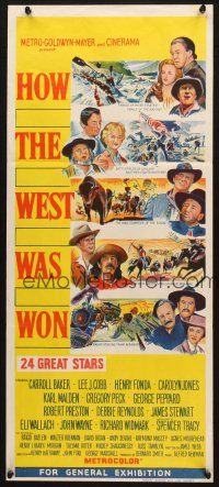 9r956 HOW THE WEST WAS WON Aust daybill '64 John Ford epic, Debbie Reynolds, Gregory Peck!