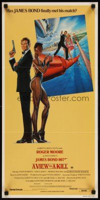 9r994 VIEW TO A KILL Aust daybill '85 art of Roger Moore as James Bond 007 by Daniel Goozee!