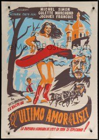 9r037 AT THE ORDER OF THE CZAR Colombian poster '54 Michel Simon, artwork of sexy dancer!