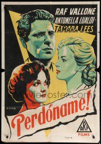 9r040 PERDONAMI Colombian poster '54 Raf Vallone loves the sister of his brother's murderer!