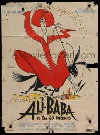 9r317 ALI BABA & THE FORTY THIEVES French 23x32 '54 wonderful different Ferracci art of Fernandel!