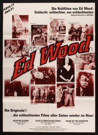 9r722 ED WOOD German film festival poster 90s Glen or Glenda, Plan 9, many wacky images!