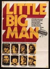 9r765 LITTLE BIG MAN yellow & purple title style German '71 Dustin Hoffman as most neglected hero!